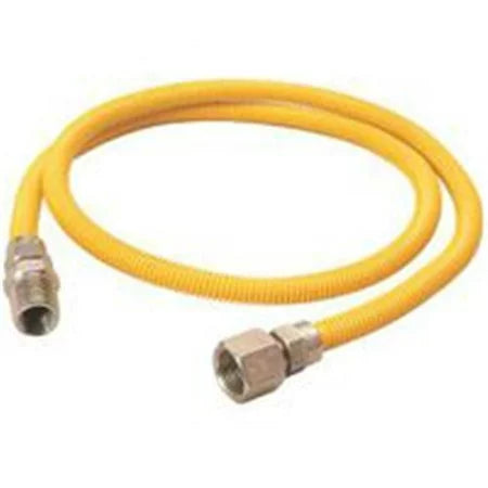 B & K Industries Gas Connector, 1/2 in, MIP x FIP, 48 in L, 1/2 psi, -40 Yellow (1/2