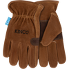 Kinco Hydroflector™ Water-Resistant Premium Suede Cowhide Driver With Double-Palm Large Brown (Large, Brown)