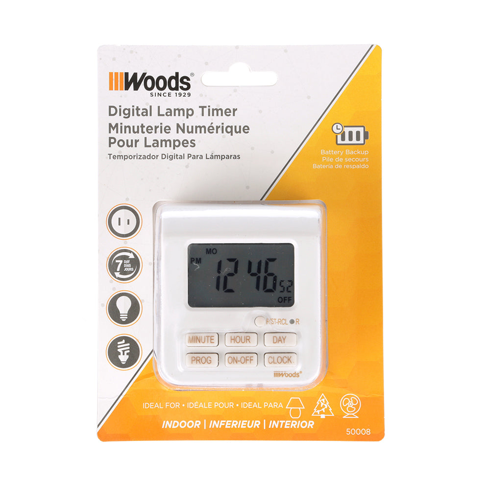 Woods Home Indoor 7Day Digital Timer Perry, NY Burt's Lumber