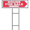 House For Sale Sign,Red & White Plastic With H-Bracket, 10 x 24-In.