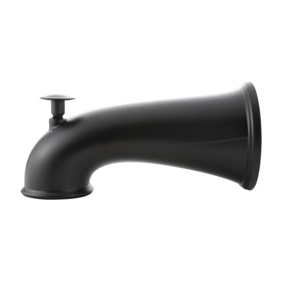 Danco 6 in. Decorative Tub Spout with Pull Up Diverter in Matte Black (6