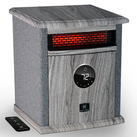 Heat Storm Logan Deluxe Portable Infrared Quartz Heater, Grey (1500W, Grey)