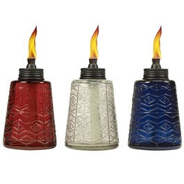 Patio Table Torch, Molded Glass, 6-In., Assorted Colors