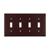 Cooper Wiring Devices  4 - Gang Standard Toggle Plate, Brown (4 Gang, Brown)