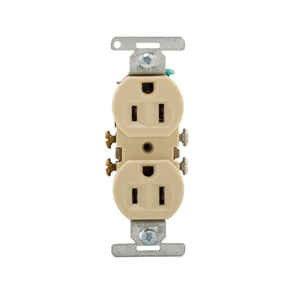 Cooper Wiring Devices Standard Duplex Receptacles, Ivory, 2-pole / 3-wire (15A, Ivory)