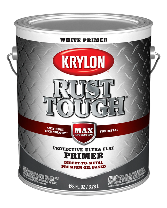 Krylon® Rust Tough® with Anti-Rust Technology™ Brush-On Primer (1 Gallon, White, Sheen: Ultra Flat)