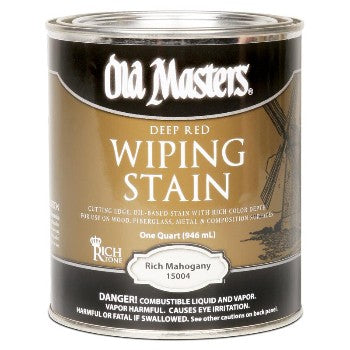 Old Masters 15004 Wiping Wood Stain, Rich Mahogany ~ Quart