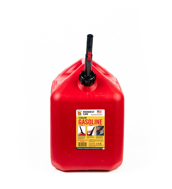Midwest Can’s 5 Gallon Gasoline Can Red (5 Gallon, Red)