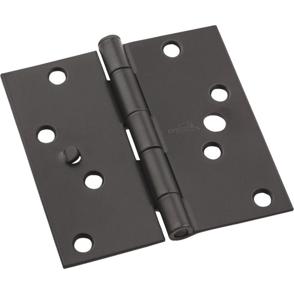 National 4 In. Oil Rubbed Bronze Square Door Hinge, (3-Pack)