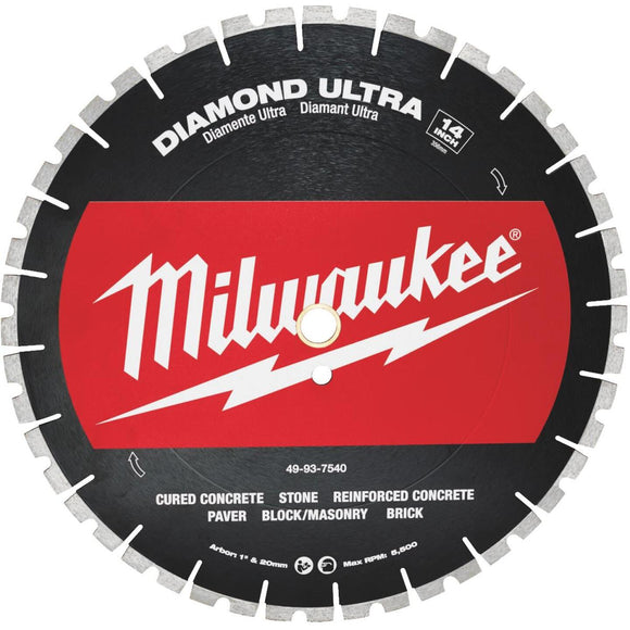 Milwaukee 14 In. Ultra Segmented Rim Dry/Wet Cut Diamond Blade