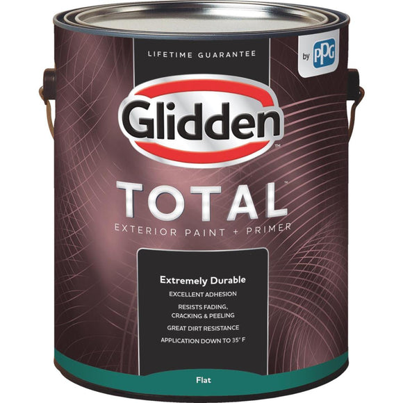 Glidden Total Exterior Paint + Primer Flat Midtone Base 1 Gallon