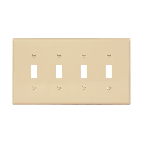 Cooper Industries Ivory 4gang Mid-size Unbreakable Nylon Toggle Switch Wallplate Cover (4 Gang, Ivory)