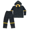 Custom Leathercraft 3 Piece Deluxe Nylon Rain Suit 3XL (3X-Large, Black)
