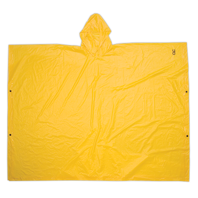 Custom Leathercraft Lightweight Pvc Rain Poncho Large (Large, Yellow)