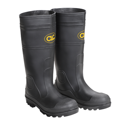 Custom Leathercraft Plain Toe Pvc Rain Boots Black 12 (12, Black)
