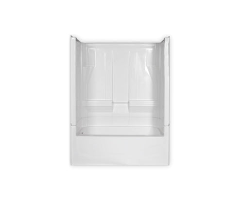 Clarion Bathware 4T10RT 60 x 33 AcrylX Four-Piece Alcove Right-Hand Drain Whirlpool Tub Shower in Biscuit (60
