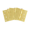 Design House Square Corner Door Hinge in Satin Brass, 4-Inch, 3-Pack
