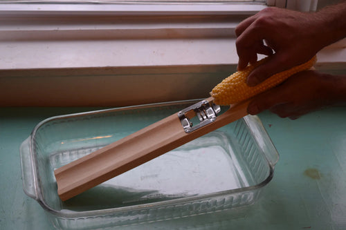 Lee Manufacturing Wooden Corn Cutter and Creamer