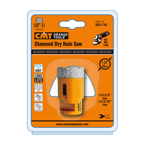 CMT 552-706, Dia-mond Dry Hole Saws, 1/4