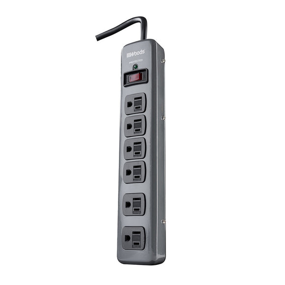 Woods® 6-Outlet Metal Surge Strip