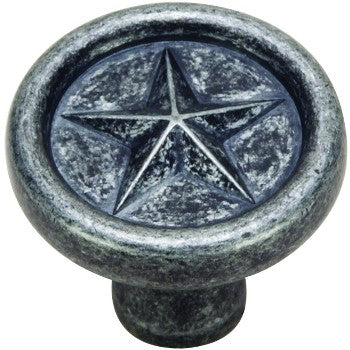 Hardware House 644336 Texas Star Cabinet Knob, Antique Pewter