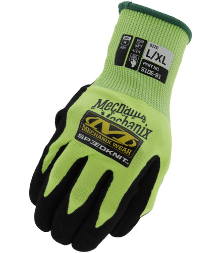 Mechanix Wear High-Visibility Coated-Knit Work Gloves Hi-Viz Speedknit™ Utility Large/X Large, Fluorescent Yellow