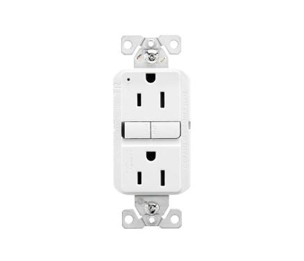 Eaton Tamper-Resistant Self-Test GFCI 15A 125V White Slim Design
