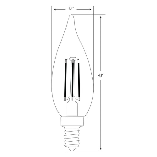 Feit Electric 3.3W (40W Replacement) Soft White (2700K) BA10 Dimmable Enhance LED Filament Bulb