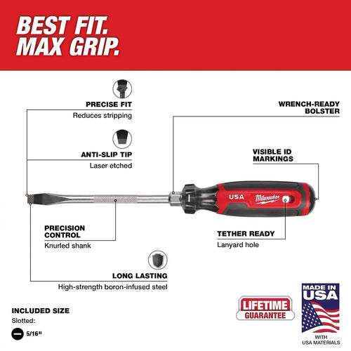 Milwaukee Cushion Grip Screwdrivers