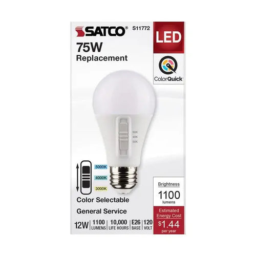 Satco S11772 12A19/LED/3CCT/E26/120V