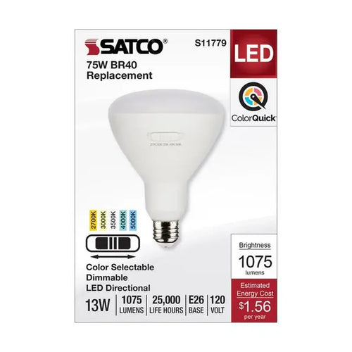 Satco S11779 13BR40/LED/5CCT/E26/120V