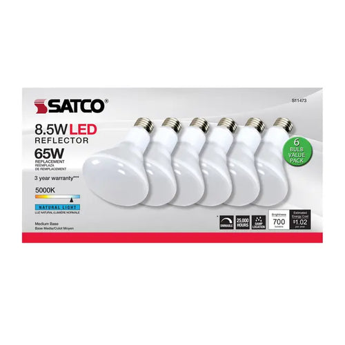 Satco S11473 8.5BR30/LED/850/120V/6PK