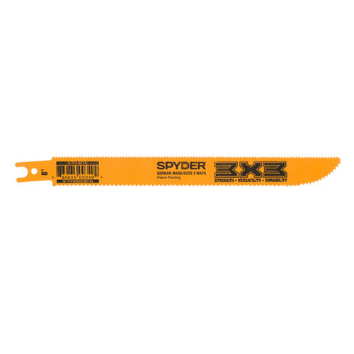 Spyder Double-Sided 8 Wood/Metal Cutting 10/14-TPI Reciprocating Saw Blade 3X3™
