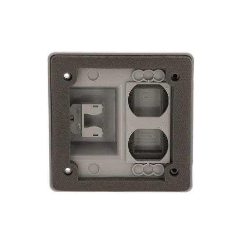 Hubbell 2-Gang Weatherproof Cover, Plastic, Toggle/GFCI, Gray