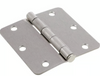 Hillman Group Hardware Essentials 1/4 Round Corner Door Hinge Satin Nickel (3-1/2) 3 Pack