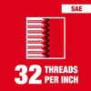 Milwaukee Tool 8-32 NC Straight Flute Plug Tap