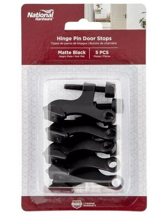 National Hardware Hinge Pin Door Stop Matte Black