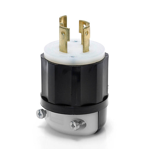 Leviton Locking Plug, 30 Amp, 125/250 Volt, Industrial Grade, Black & White
