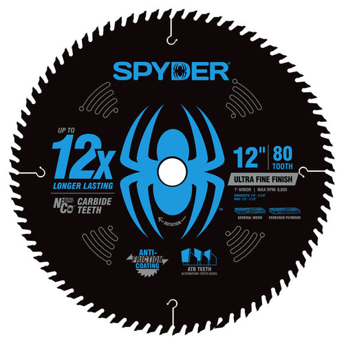 Spyder 12 80-Tooth Ultra Fine Finish Saw Blade for Wood
