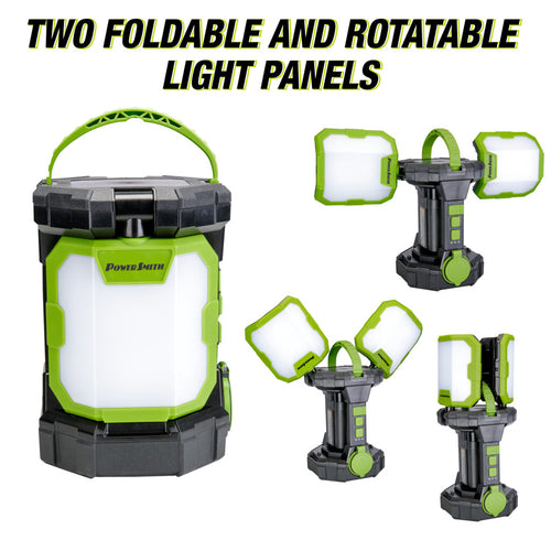 PowerSmith Voyager Jobsite Lantern With 3-Way Power Battery Included