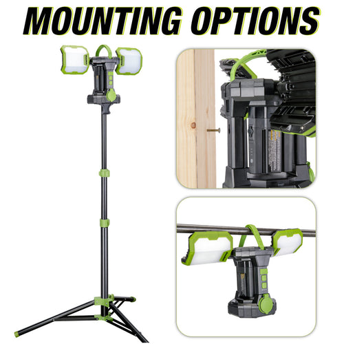 PowerSmith Voyager Jobsite Lantern With 3-Way Power Battery Included
