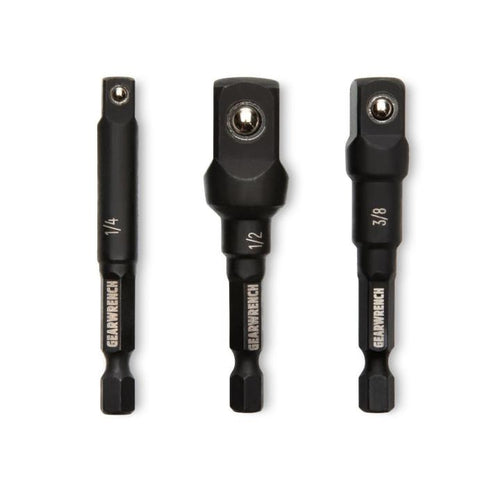 GearWrench 3 Piece 1/4 x 2-1/2 Hex Impact Adapter Set