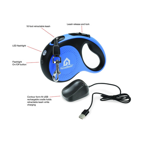 KennelMaster Retractable Leash with LED Night Light