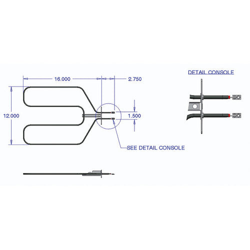 Range Kleen 7516 Broil Element GE Hotpoint RCA 3400 W 250 V
