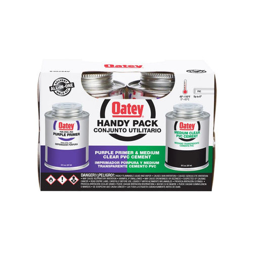 Oatey® Purple Primer and Medium Body PVC Cement - Handy Pack