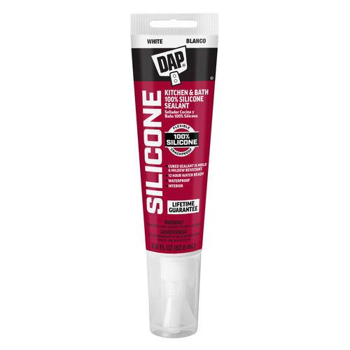 DAP 100% Silicone Rubber Kitchen, Bath & Plumbing Bath Sealant
