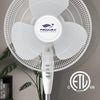 Proaira 16 Oscillating Pedestal Fan, 3 Speed Control, White