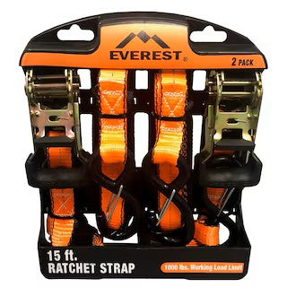 Everest Ratchet Cargo Strap 1000lb WLL 1 x 15'