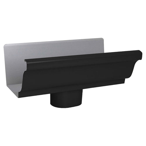 Amerimax Aluminum K-Style Black Gutter Gutter End w/Drop