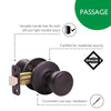 Design House Tulip Passage Door Knob, Matte Black